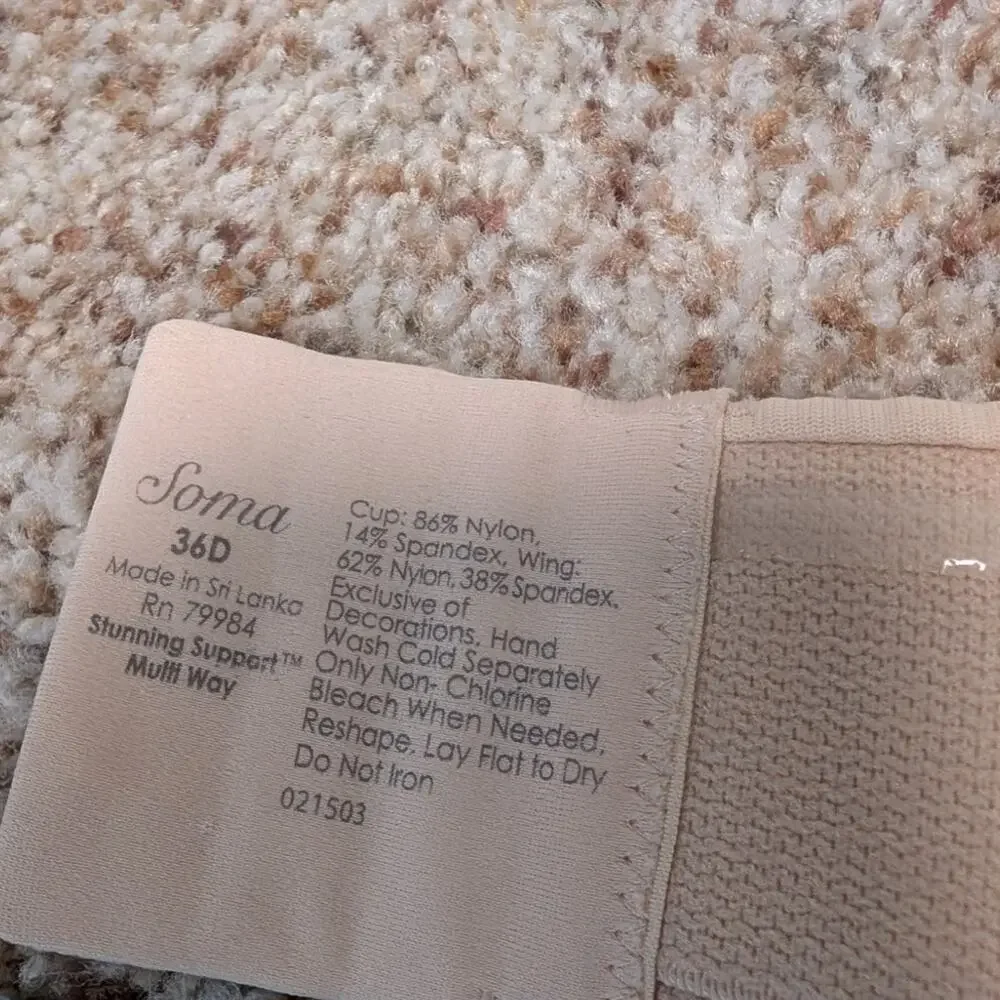 SOMA Stunning Support Strapless Womens Bra size 36 D; Taupe/tan